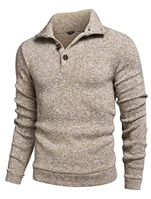 COOFANDY Men's Casual Slim Fit Pullover Sweater Knitted Sweatershirt Thermal Napping Inside