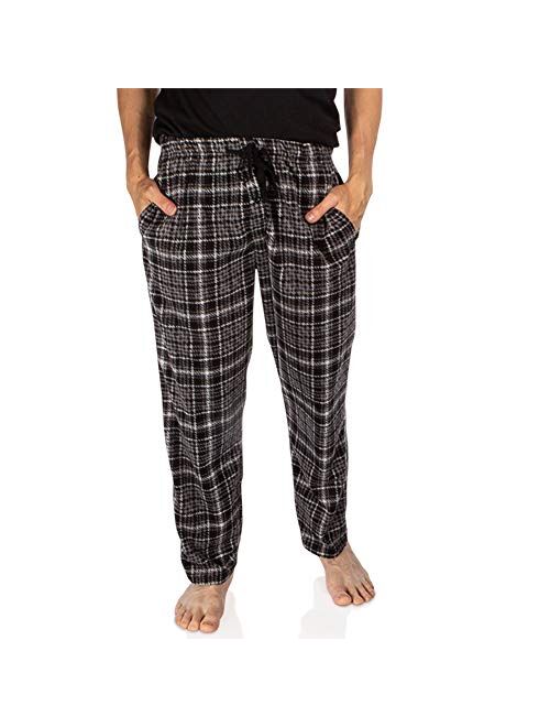 DG Hill Plaid Pajama Pants for Men, Fleece Lounge Pants Men with Pockets and Drawstring