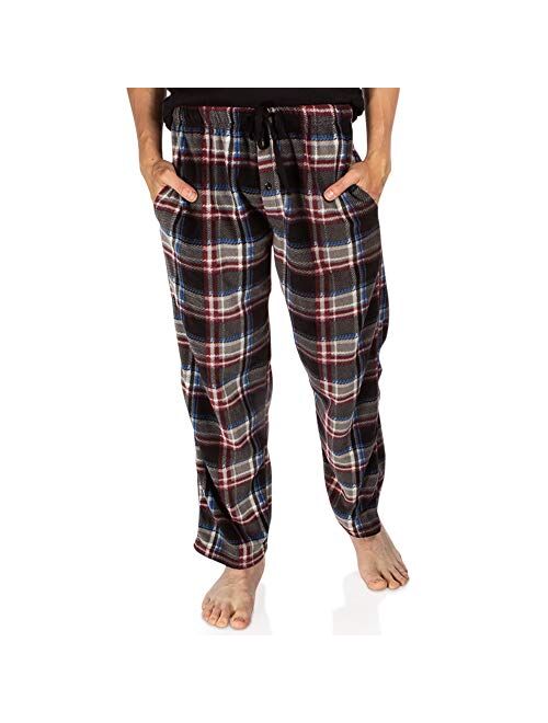 DG Hill Plaid Pajama Pants for Men, Fleece Lounge Pants Men with Pockets and Drawstring