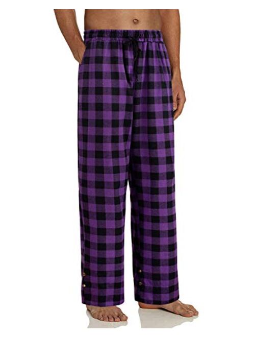 Alimens & Gentle Men's Heavyweight Flannel Plaid Pajama Pants 100% Cotton Sleep Lounge Pant