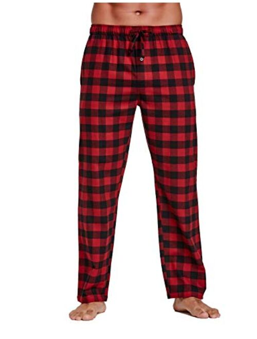 YINC Men's 100% Cotton Super Soft Flannel Pajama Pants