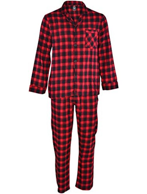 Hanes Men's 100% Cotton Flannel Plaid Pajama Top and Pant Set