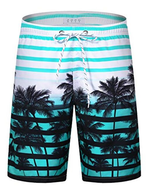 APTRO Men's 9" Swim Trunks Long Board Shorts Beach Swimwear Bathing Suits with Mesh Lining and Pockets