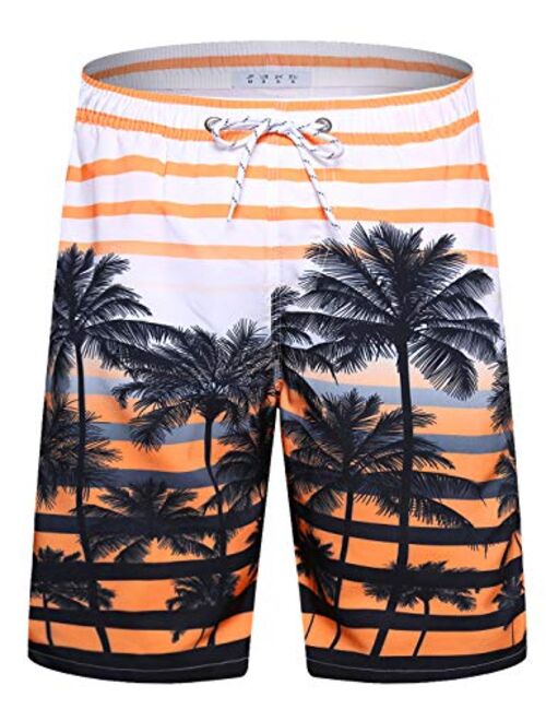 APTRO Men's 9" Swim Trunks Long Board Shorts Beach Swimwear Bathing Suits with Mesh Lining and Pockets