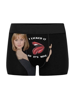 Custom Girlfriend Face I Licked It Men's Boxer Briefs Birthday Day Gifts Love Underwear Shorts Underpants with Photo