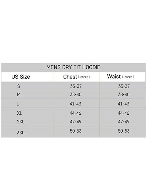 3 Pack: Mens Dry Fit Moisture Wicking Long Sleeve Active Athletic Hoodie Pullover Sweatshirt