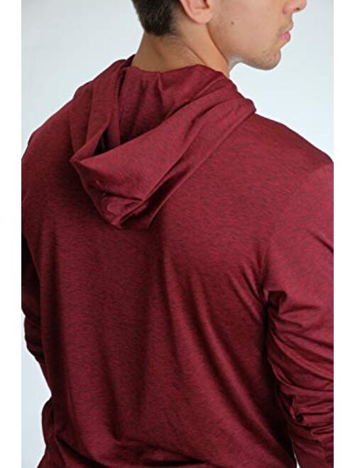 3 Pack: Mens Dry Fit Moisture Wicking Long Sleeve Active Athletic Hoodie Pullover Sweatshirt