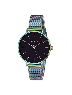 KIMOMT Women's Watches Leather Band Luxury Quartz Watches Waterproof Fashion Creative Wristwatch for Women Girls Ladies