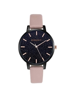 KIMOMT Women's Watches Leather Band Luxury Quartz Watches Waterproof Fashion Creative Wristwatch for Women Girls Ladies