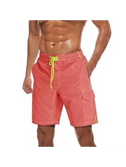 TACVASEN Men's Summer Quick Dry Swim Trunks Bathing Suit Shorts with Lining Men