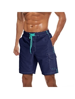 TACVASEN Men's Summer Quick Dry Swim Trunks Bathing Suit Shorts with Lining Men