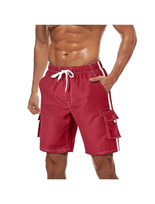 TACVASEN Men's Summer Quick Dry Swim Trunks Bathing Suit Shorts with Lining Men