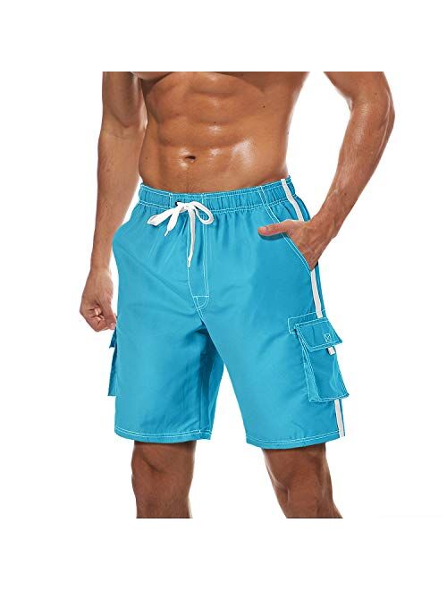 TACVASEN Men's Summer Quick Dry Swim Trunks Bathing Suit Shorts with Lining Men