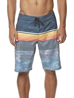 Men's Water Resistant Hyperfreak Stretch Swim Boardshorts, 21 Inch Outseam | Long-Length Swimsuit |