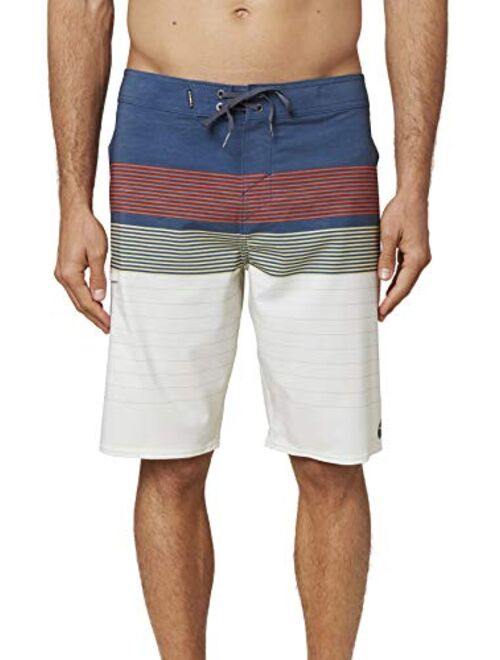 O'NEILL Men's Water Resistant Hyperfreak Stretch Swim Boardshorts, 21 Inch Outseam | Long-Length Swimsuit |