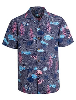 Hawaiian Shirts for Men Short Sleeve Regular Fit Mens Floral Shirts