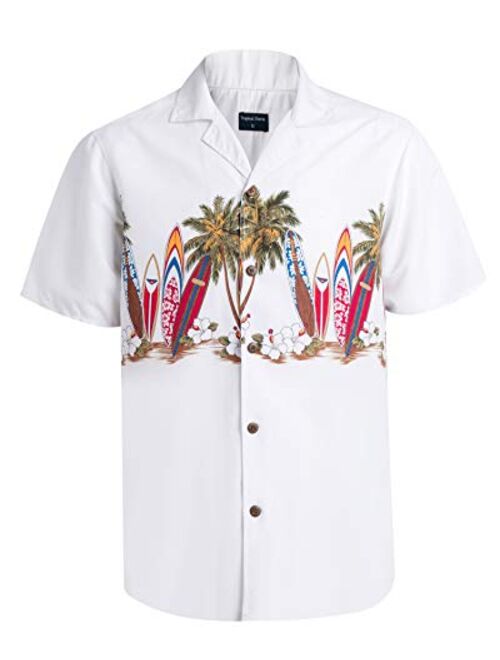 Hawaiian Shirts for Men Short Sleeve Regular Fit Mens Floral Shirts