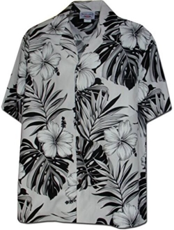 Monstera Leaf Hibiscus Floral Men's Hawaiian Shirt