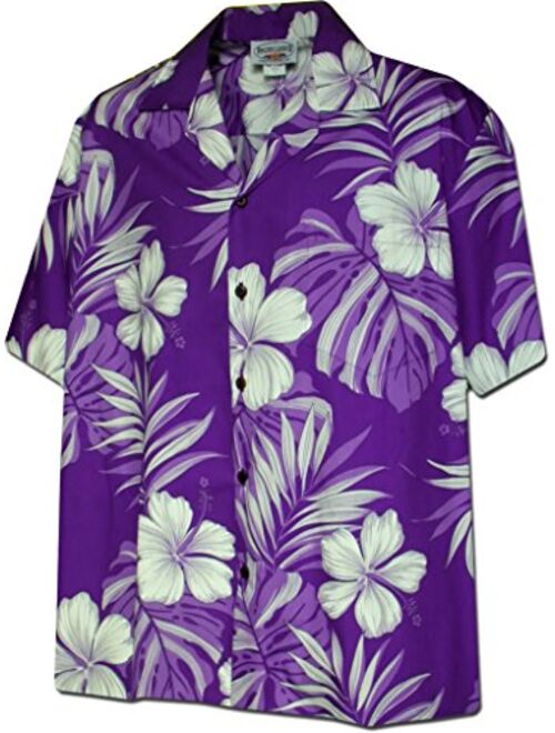 Monstera Leaf Hibiscus Floral Men's Hawaiian Shirt