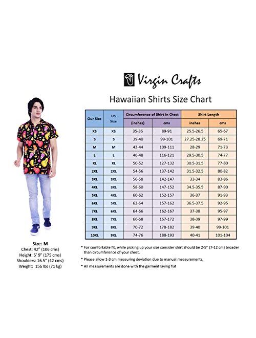 Virgin Crafts Hawaiian Shirt for Men Beach Holiday Party Casual Skull Printed Halloween Shirt