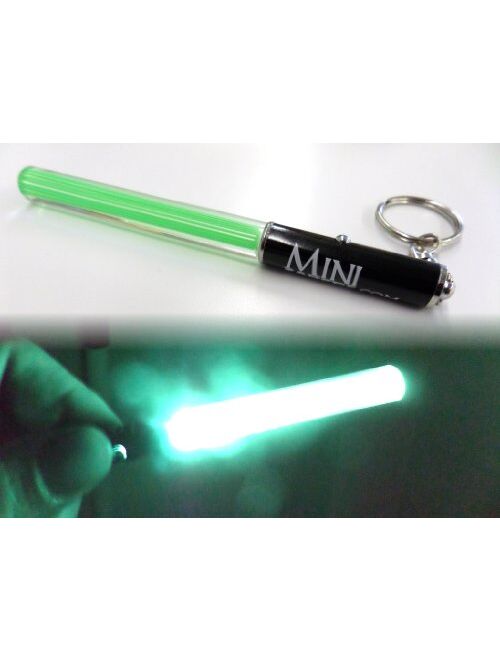 GREEN Mini Keychain with LED Light Saber Keyring Party Star Wars Clubs Light Sticks LED dance Jedi parties V. Cool RED, GREEN Or PINK (GREEN)