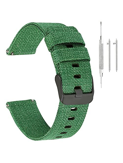 Canvas Quick Release Watch Band 18mm 20mm 22mm 24mm Nylon Watch Strap for Men Sturdy Breathable Replacement Watchband for Women