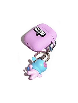 BTS BT21 New Official Merchandise - Apple Airpods Figure Silicone Case with Figure Keyring Keychain Bangtan Boys