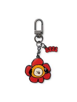 Flower Collection Character Metal Snap Keychain Key Ring Bag Charm with Clip