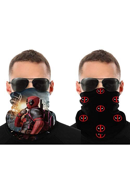 2PCS Face Cover Bandanas Shield Scarf,Reusable Multifunctional Neck Gaiters Washable Headbands for Men Women