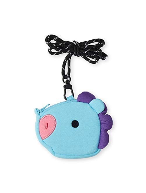 BT21 Baby Series Character Small Coin Purse Pouch ID Card Wallet with Lanyard