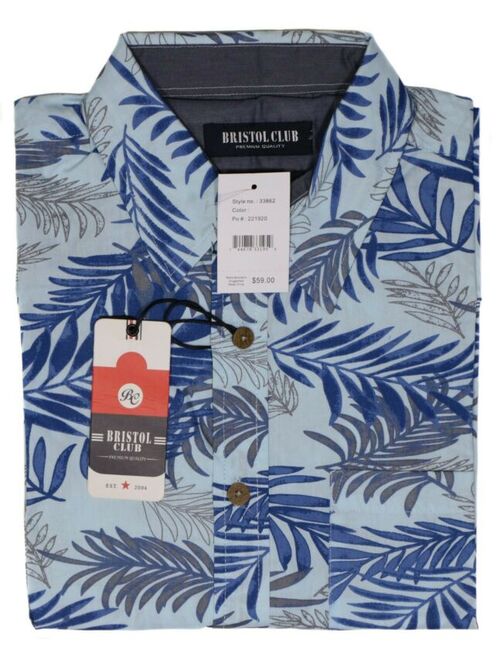 New Men's Hawaiian Shirt Bristol Club Short Sleeve Button Down NWT Size Medium