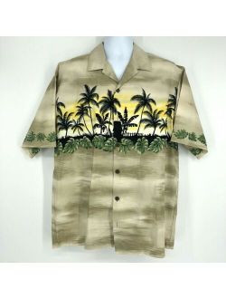 Hilo Hattie Hawaiian Shirt Mens XL Short Sleeve Tropical Floral Palm Trees NWOT