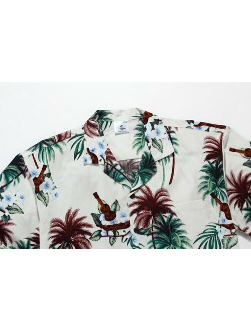 Aloha Hawaiian Shirt Plam Ukulele Leaves Cruise Luau Tropical Hawaii Hangover