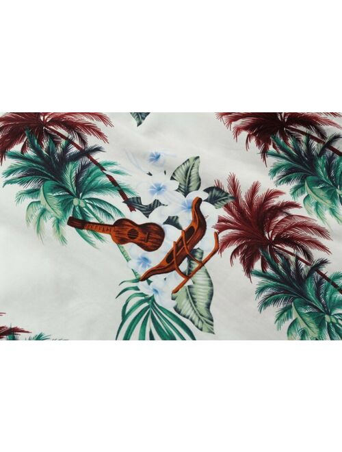 Aloha Hawaiian Shirt Plam Ukulele Leaves Cruise Luau Tropical Hawaii Hangover