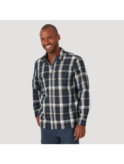 Blend Plaid Button-Down Long Sleeve Flannel Shirt