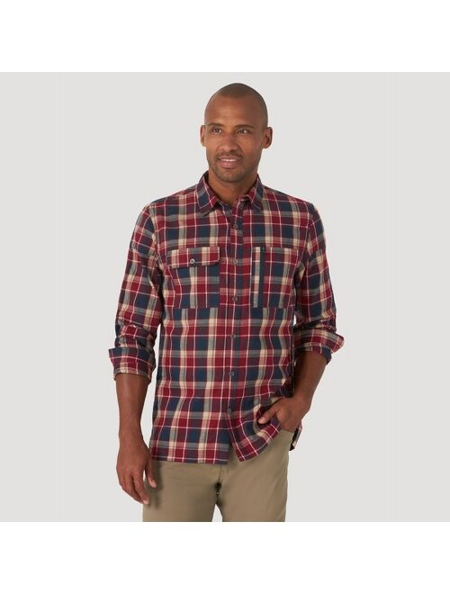 Wrangler Blend Plaid Button-Down Long Sleeve Flannel Shirt