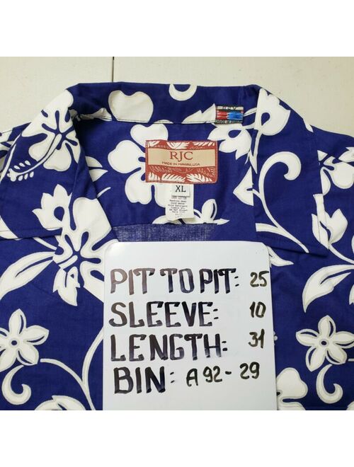 RJC MEN'S FLORAL COTTON SHORT SLEEVE REGULAR FIT HAWAIIAN SHIRT SIZE XL A92-29