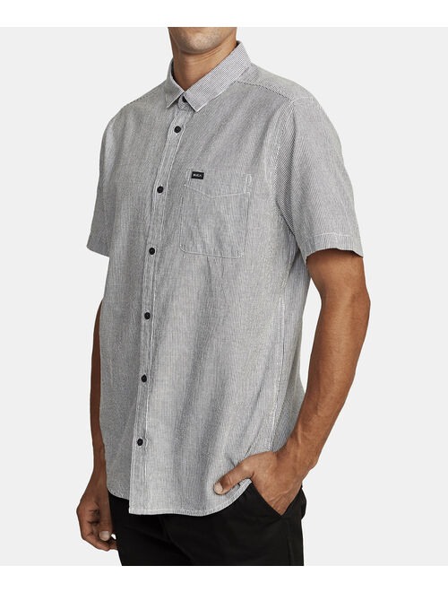 Black Endless Seersucker Button-Up Short Sleeve Shirts