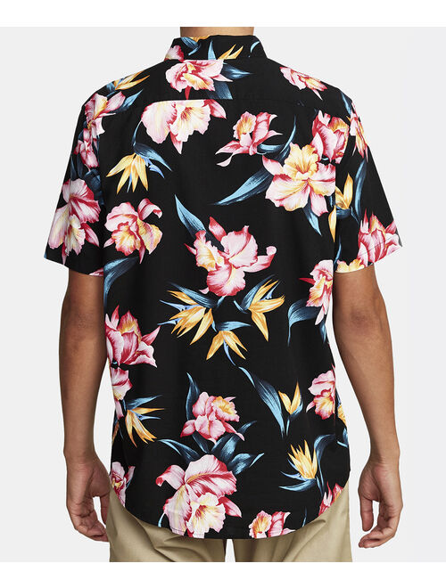 Black & Pink Floral Akora Button-Up Short Sleeve Shirts