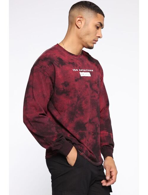 Biggie Tie Dye Long Sleeve Tee - Red/combo