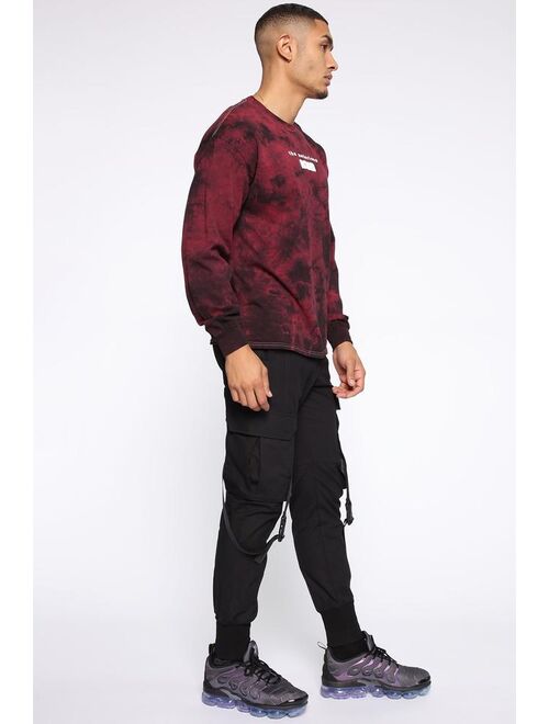 Biggie Tie Dye Long Sleeve Tee - Red/combo