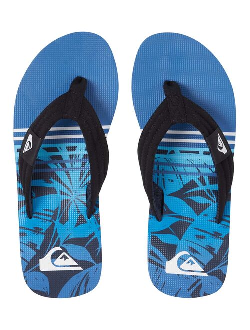 Quiksilver | Black & Blue Palm Leaf Molokai Layback Flip-Flop - Men