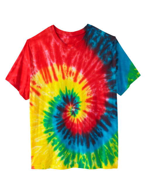 Kingsize Men's Big and Tall Lightweight Tie-Dye Crewneck Tee