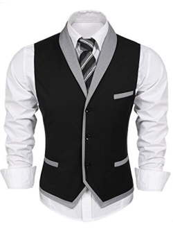 Men's Suit Vest Slim Fit Business Wedding Vests Dress Waistcoat