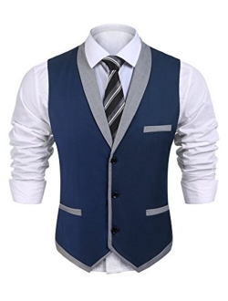 Men's Suit Vest Slim Fit Business Wedding Vests Dress Waistcoat