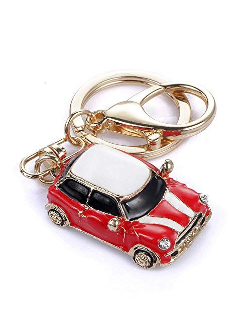 Mini Style Car Keychain Gift Rhinestone Detail Cooper Novelty