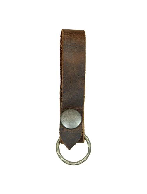 Hide & Drink, Leather Keychain Loop, Belt Key Holder, Everyday Carry, Backpack Organizer, Vintage Accessories, Handmade Includes 101 Year Warranty :: Bourbon Brown