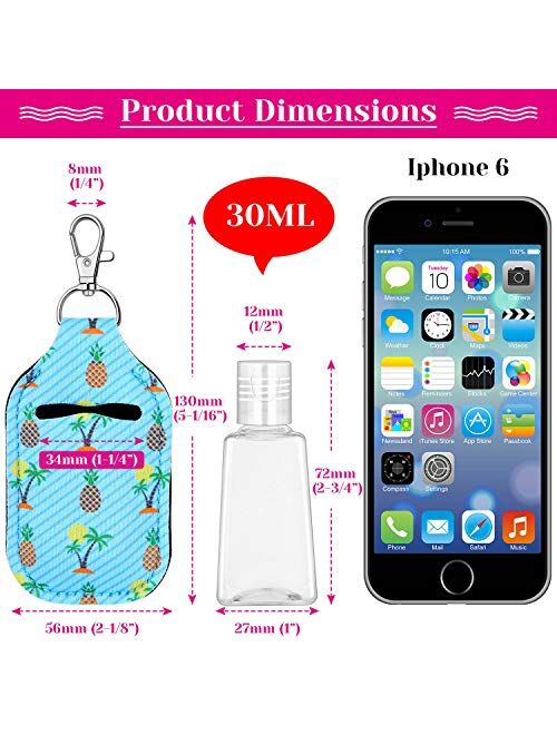 Hand Sanitizer Holders, Shynek 40pcs Empty Travel Size Bottle and Keychain Holders Set Include 20pcs Flip Cap Reusable Bottles, 20pcs Reusable Bottles Keychain Carriers f