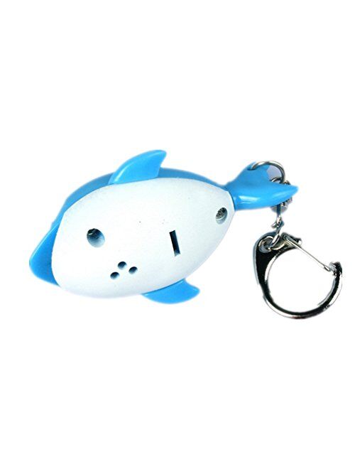 ODETOJOY Dolphin Keychain with Flashlight LED Light with Voice Sound Cute 3D Animal Cartoon Keyrings for Kids