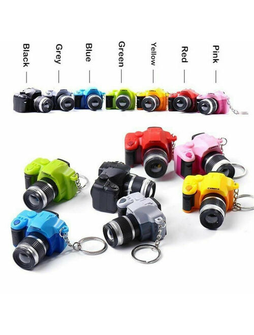 Mini Camera With Flash Light Lucky Cute Charm LED Luminous Keychains with Light  Gifts